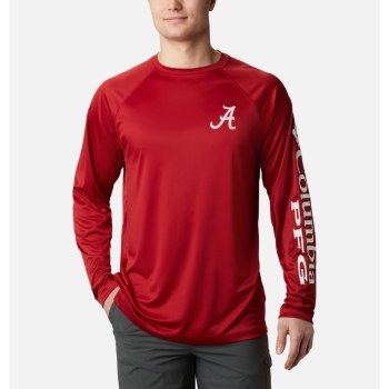 Columbia Muške Majice S Kapuljačom - Collegiate PFG Terminal Tackle Long Sleeve - Alabama Crvene Bij
